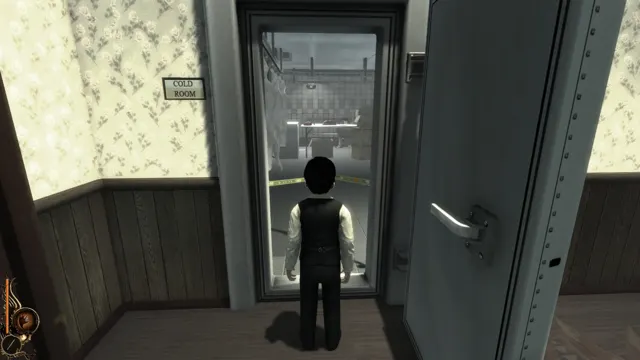 Lucius standing in the open door of the manor's cold room